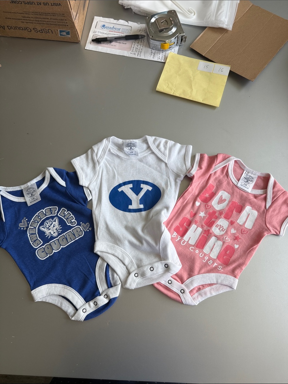 Rivalry Threads Infant One-Piece Bodysuits - Blue, White & Pink